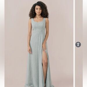 Revelry bridesmaid dress green floral